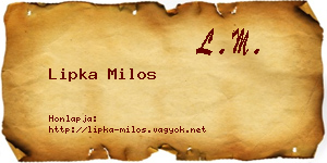 Lipka Milos névjegykártya