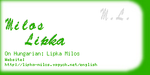 milos lipka business card